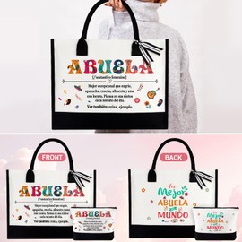 Abuela Gifts, Regalos para Abuela, Grandma Gifts in Spanish, Abuela Christmas Gifts, Abuela Nana Grandma Gift Ideas, Grandma Birthday Mothers Day Presents, Abuela Tote Bag & Makeup Bag Set