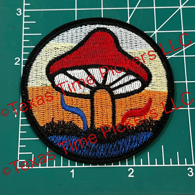 Unbranded VTG Style Magic Mushroom Embroidered Iron On Patch Hippie