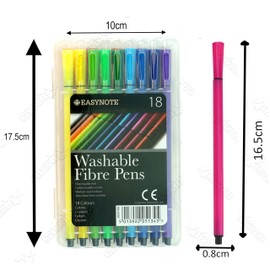 HOVUK 18x Felt Tips Colouring Pens for Kids, Washable Fibre Pens, Felt Tip Pens for Children, Coloured Markers Pack, Premium Coloring Pens for Kids Colouring Book, Size-17.5cm