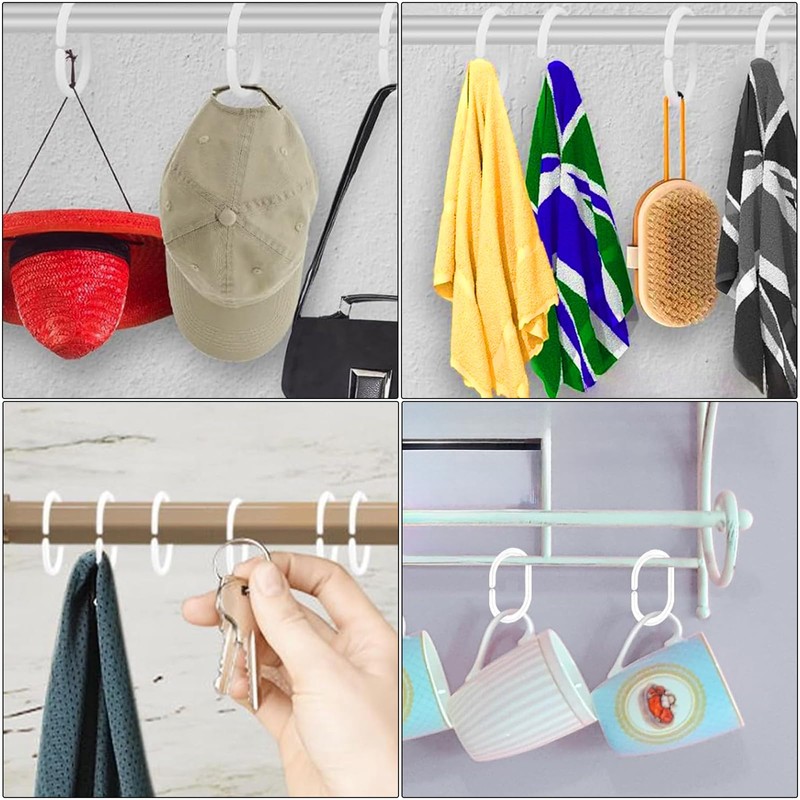 Luoqun88 Plastic Shower Curtain Rings 24 Pack - No Rust