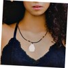 IWOWHERO Teardrop Crystal Pendant Natural White Crystal Necklace for Meditation
