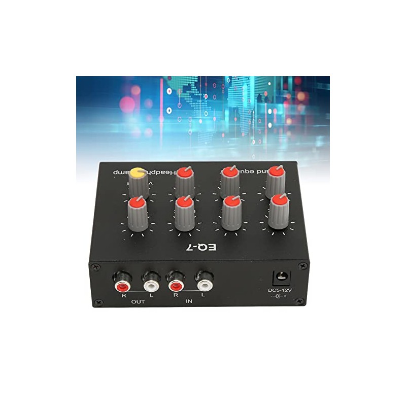 7 Band Audio Equalizer, Adjustable 7 Band EQ Amplifier Equalizer