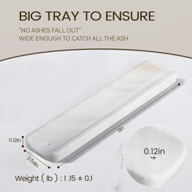 Koville Marble Incense Holder, Incense Holder for Sticks, Incense Sticks Holder Ash Catcher for Meditation Yoga SPA, Natural Stone Incense Burner, Home Table Decor (White)