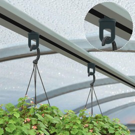 Pack of 50 Greenhouse Clips with High Load Capacity, Sturdy Plant Holder, Greenhouse Clips, Hanging Devices for Greenhouse, Trellis Aid (Green)