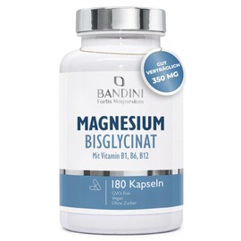 Bandini Magnesium Glycinate + Vitamin B1, B6, B12-180 Capsules
