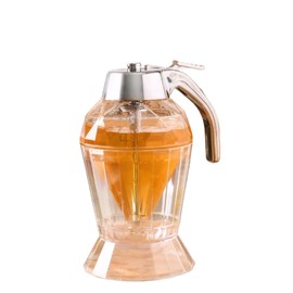 LUOBEIYAOHL Bee Honey Dispenser No Drip With Stand Pancake Syrup Pourer Container Pot Jar Holder Dipper