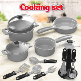 TECHNOK 83PCS Pretend Play Kitchen Toys Cookware with Play Food Toy Set - Play Dishes Cookware Set - Large Toy Pots and Pans for Kids Kitchen Pretend Dishes - Play Food Set - Cooking Utensils