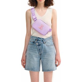 Bum Bag Fanny Pack for Women Ladies Girls, Fashion Festival Fanny Pack Travel Waist Pack Lightweight Adjustable Waist Bag for Running Walking Hiking Jogging (A, Purple)