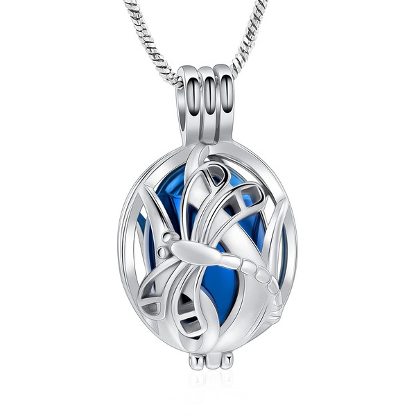AIWENXI Dragonfly Cremation Jewelry Urn Necklaces for Ashes for Human/Pet
