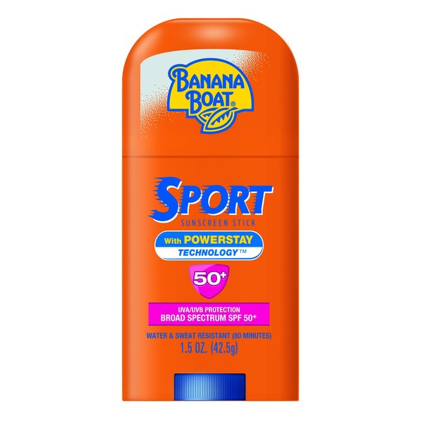 Banana Boat Sport Broad Spectrum Sunscreen Stick with SPF 50, 1.5 Ounce