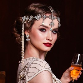 VIJIV 1920s Flapper Headpiece + Earrings Crystal Rhinestone Head Pieces Roaring 20s Great Gatsby Accessories Wedding Party