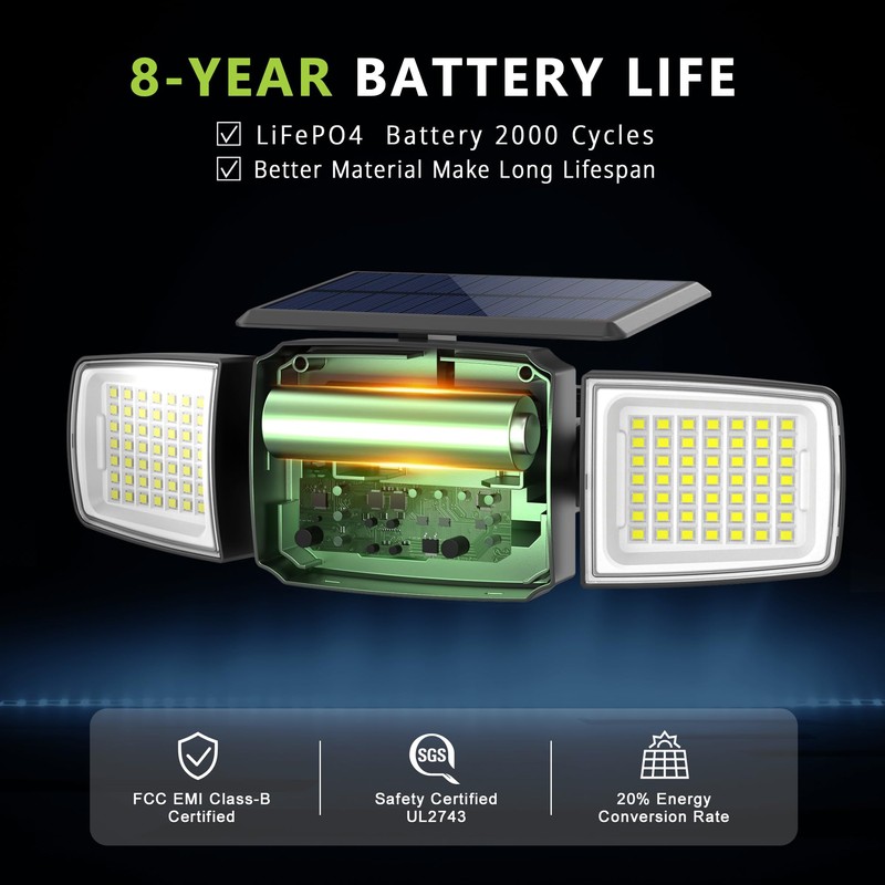 DAMINY Solar Security Light with Motion Sensor,Super Bright LED,Solar-Motion Lights