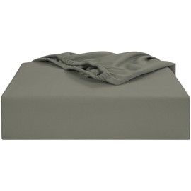 Soroor Bedding & Linen, Microfiber Double Fitted Sheet, Grey Deep Pocket 12 inch Bed Sheets, Super Soft Fabric & Elastic Hem Fitted Sheets | 135 x 190 x 30 cm Double Bed Sheet