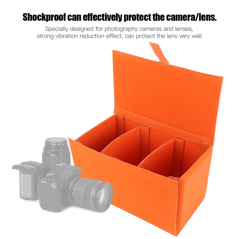 Camera Bag Waterproof Dustproof Detachable Shockproof SLR Camera Lens BagOrange