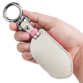 Tukellen for Kia Leather Key Fob Cover Compatible with 2023 2024 2025Telluride, 2025 K4 K5, 2024 2025 Sorento EV9, 2025 Carnival，5 Buttons Key Fob (Stone Grey)