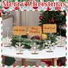 Funnymoom 20 Pcs Christmas Wood Place Card Holders Stand Display