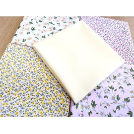 Fat Quarter Bundle - Pretty Pink & Yellow Ditsy Floral Mix Bunting Craft Fabric Material
