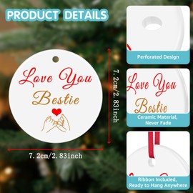 Bestie Gifts for Women Friendship Gifts for Friends Female for Women Birthday Graduation Christmas Ornament Keepsake Sign BFF Work Bestie Gifts for Women