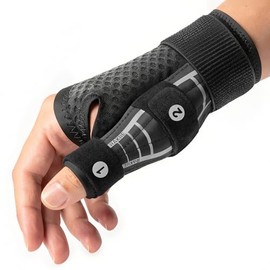 Rakiie Ergonomical Thumb Support with 2 Support Bars, Stable Thumb Spica Splint for Trigger Thumb Right Hand or Left Hand, Thumb Brace for Arthritis, Work, Women and Men (Gray, S/M)