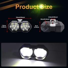 NWpangu 2PCS LED Motorcycle Spot Fog Lights, 18-SMD Upgraded Ultra Bright LED Driving Lights Spotlights for Motorcycle Street Bike Scooter Dirt Bike UTV Truck Boat (Include Switch)