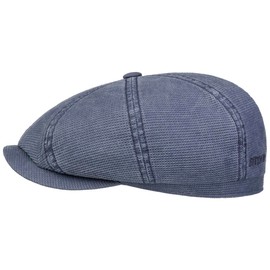 Stetson Hatteras Unisex Cotton Flat Cap - Peaked Cap - Casual Style Cap - UV Protection 40+ - Men - Spring / Summer, blue