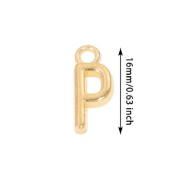 Shapenty KC Gold Alloy Metal Alphabet Letter Charms Spacer Beads Bulk for DIY Craft Bracelet Necklace Pendant Keychain Jewelry Making Wedding Favors Christmas Thanksgiving Decor (Letter P, 50)