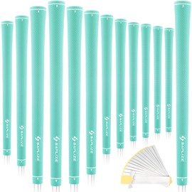 SAPLIZE Women's Exclusive Golf Grips, 13 Pack Soft Rubber Golf Club Grips with Optimized Taper Design, Comfortable & Shock-Absorbing, G30 Candy Series, Midsize, Mint Green, 13 Grips with Tapes