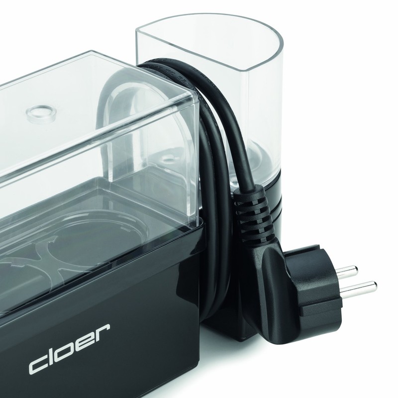 Cloer 6020 Eierkocher, bis zu 3 Eier, herausnehmbarer Eierträger, Servierfunktion,
