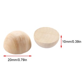 50 Pieces Half Wooden Beads 20mm Split Wooden Balls Unfinished Natural Half Round Beads for DIY Crafts Christmas Home Party Decorative Accessories