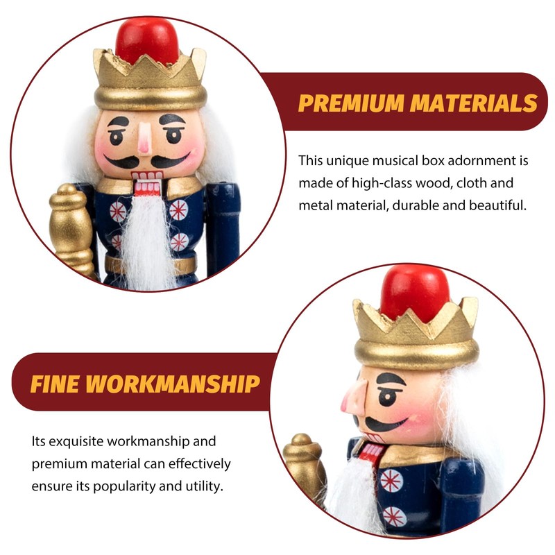 Cabilock Nutcracker Music Box 3 Wooden Nutcracker Soldier Toy Christmas