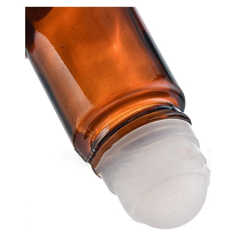 2 Pcs Brown 50ml Glass Essential Oil Roller Bottles Refillable
