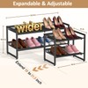 Expandable Shoe Rack, 2 Tier Adjustable Shoe Organizer with Flat