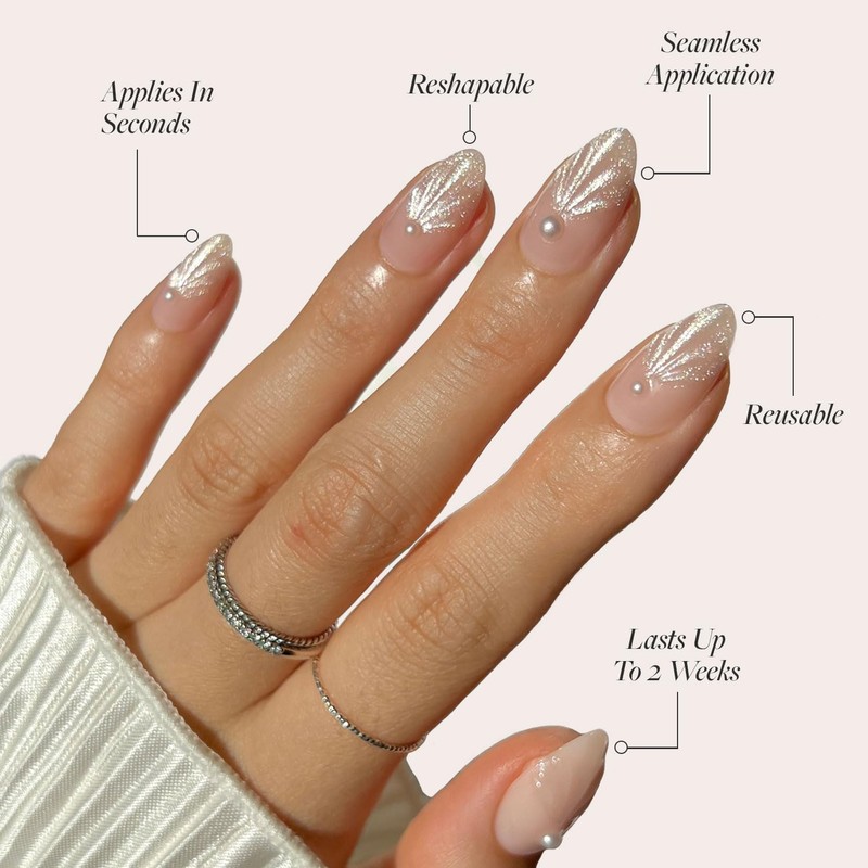 Glamnetic Press On Nails - Honeymoon | Short Almond Nude