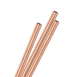 M METERXITY 3-Pack 200mm Brass Round Tube, 2mm OD 0.5mm Wall Thickness H65 Brass Seamless Tubing for Construction/Machining/DIY Crafting, Metal Straight Pipe [0.08x0.02x7.9IN]