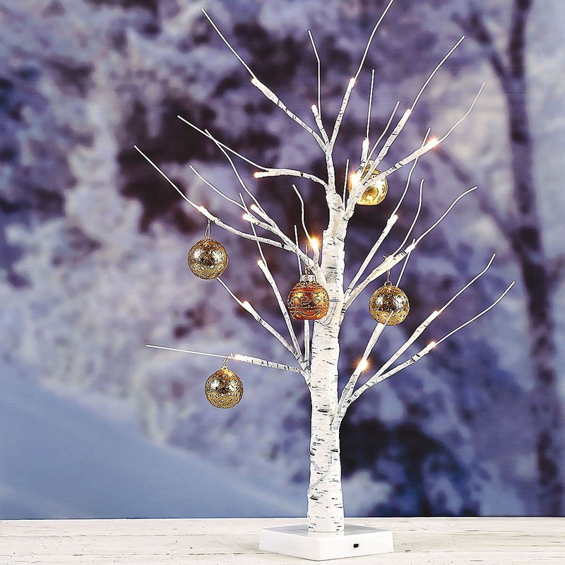 Lillian Vernon White Birch Light-Up Easter Tree - 15" Tabletop