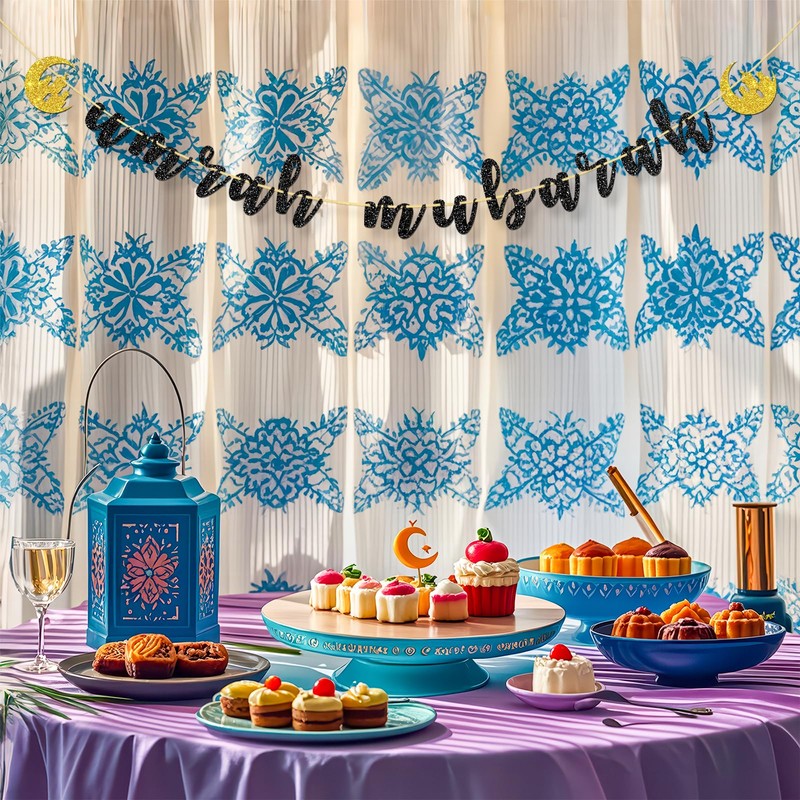 Umrah Mubarak Banner, Eid Decorations for Home 2025, Eid Festival