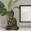 Zen Light Thai Buddha Figurine, Resin, Bronze, 10 x 23