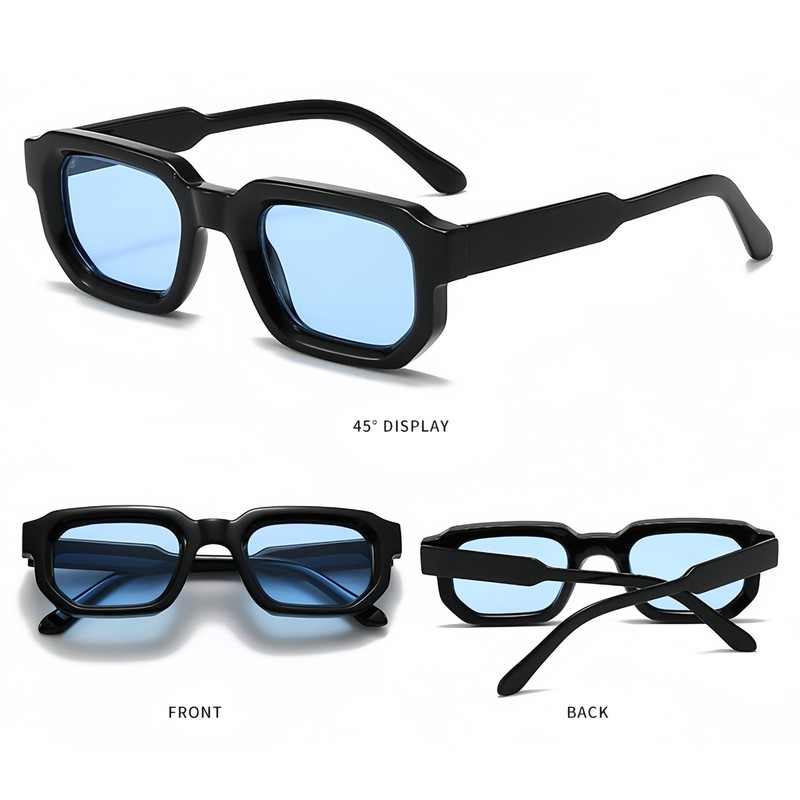 JCTAIFOO Trendy Rectangle Sunglasses for Men Women Vintage Rectangular Retro