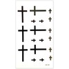 EROSPA® Temporary Tattoo Sheet - Sticker Crosses Black - 10.5