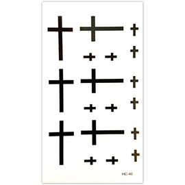 EROSPA® Temporary Tattoo Sheet - Sticker Crosses Black - 10.5 x 6 cm