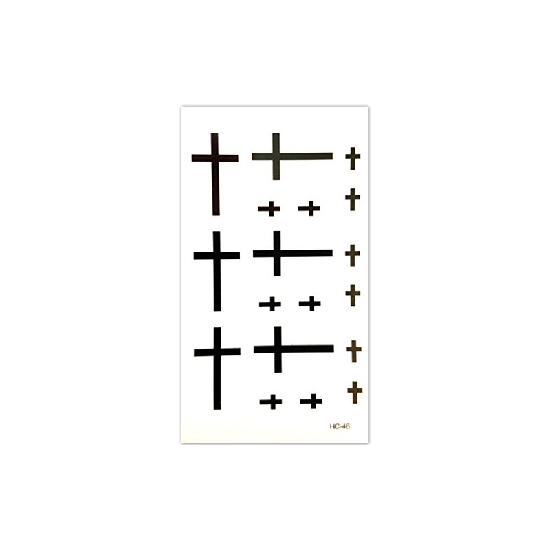EROSPA® Temporary Tattoo Sheet - Sticker Crosses Black - 10.5