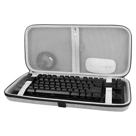 Linkidea Hard Travel Case for TKL Tenkeyless Wireless/Wired Keyboard, Computer 87 Keys Keyboard Carrying Case Protective Storage Box Bag (Grey)