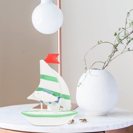 Operitacx sailing model nautical sailboat model wooden sailboat figurine sailboat miniature sailboat ornament sailing boat model nautical boat ornament wood mini sailing child beach desk