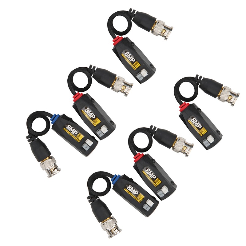 6Pcs Video Power Balun 8MP Anti Thunder Transmitter for CVI/TVI/AHD/CVBS
