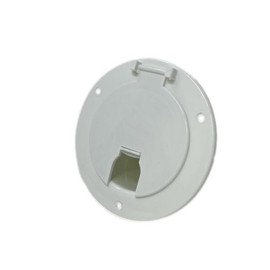 Rugged Trail Products RV White Power Cord Hatch Cover | UV-Stabilized Plastic | Snap Lock Door | Accepts up to 50 Amp Cord