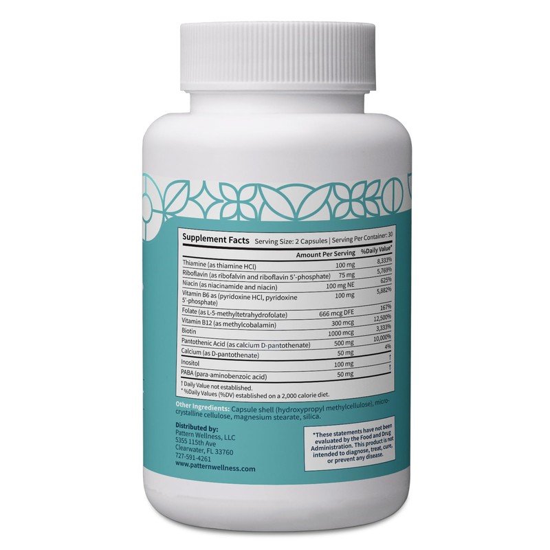Pattern Wellness Vitamin B Complex – Complete B Vitamins with