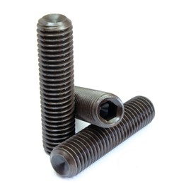 MonsterBolts - M8 x 10mm Cup Point Set Screws, DIN 916, Alloy Steel, Black Oxide, 10 Pack