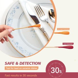 Lead Testing Kit for Dishes - BIHYM Updated Lead Test Swabs, Accuracy Lead Test Kit for Paint, Ceramics, Toys, Wood, and Metal, Rapid Lead Check Test Results in 30 Seconds (60 Pack)