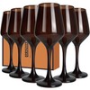GLAZVIA Brown Wine Glasses Set of 6-14oz Long Stem Wine