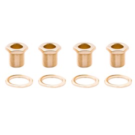 Musiclily Pro 15mm Bass Tuner Bushings and 19mm Washer for Electric Bass Sealed Tuning Pegs Machine Heads, Gold (Set of 4)